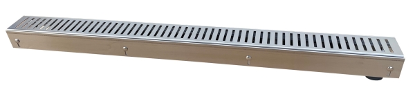 Edelstahlentwässerungsrinnen Bauhöhe 60 bis 80mm, Rost Schlitzdesign SET Typ 4